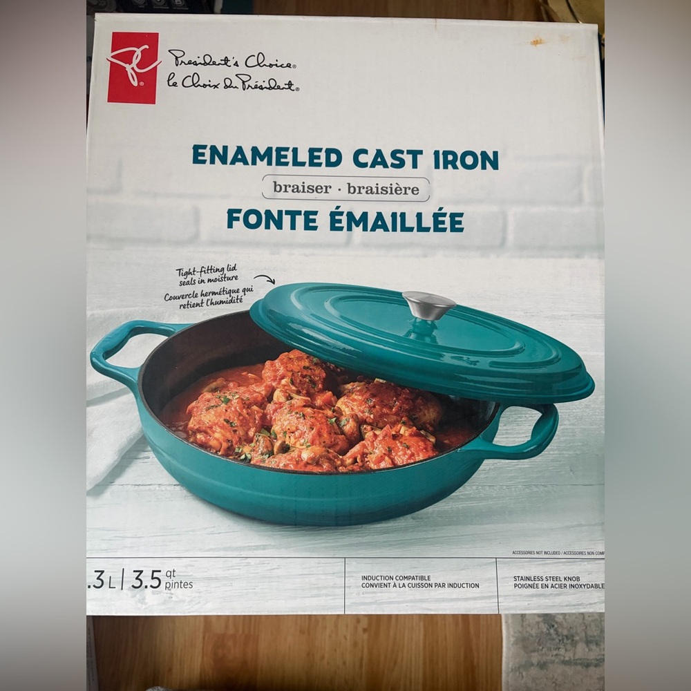 Enameled Cast Iron Braiser - Turquoise